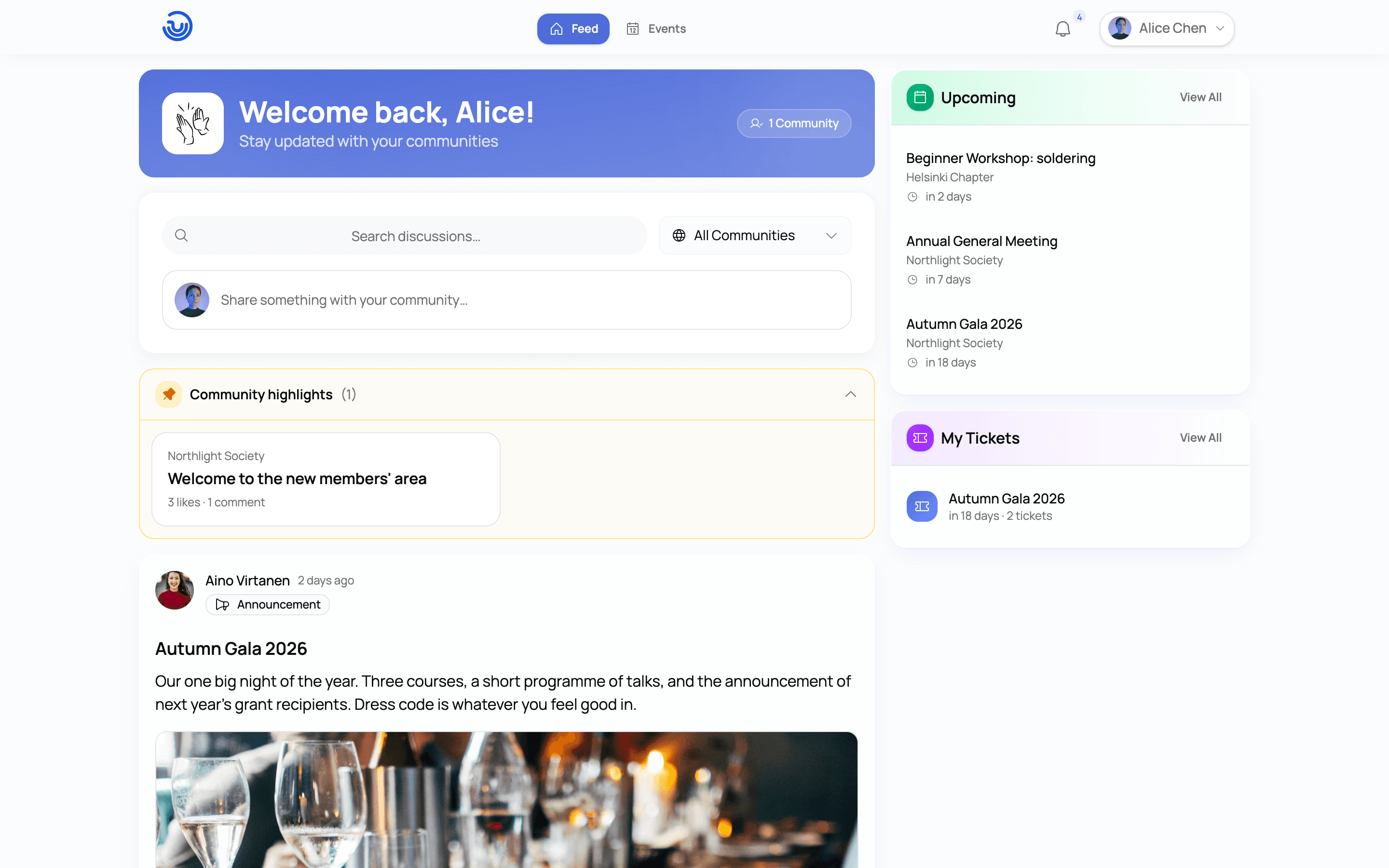 Member feed